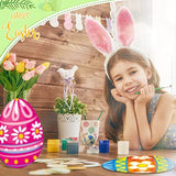 3 Pieces Wooden Easter Egg Cutouts Wooden Egg Slices Unfinished DIY Easter Egg Cutouts for Easter Crafts and DIY Spring Decorations (10 x 7 x 0.16 Inch)