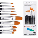 GOTIDEAL Acrylic Paint Set, 24 Colors(59ml, 2 oz) Art Paints With 10 Pcs Paint Brushes for Artists, Hobby Painters, Student, Adults & Kids, Ideal for Canvas Wood Ceramic Rock Craft Paints and Supplies