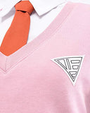 miccostumes Women's Akamatsu Kaede Cosplay Costume Outfit School Uniform with Vest (X-Small) Pink
