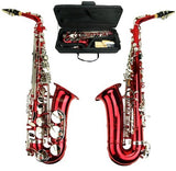 Merano E Flat Red Alto Saxophone with Zippered Hard Case + Mouth Piece,Screw Driver, nipper. A pair of gloves, Soft Cleaning Cloth