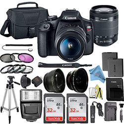 Canon EOS Rebel T7 DSLR Camera Bundle with Canon 18-55mm Lens + 2pc SanDisk 32GB Memory Cards + Accessory Kit