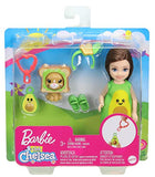 Barbie Club Chelsea Dress-Up Doll, 6-in Brunette in Avocado Costume with Pet Kitten and Accessories, Gift for 3 to 7 Year Olds