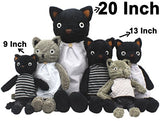 JIARU Dressed Stuffed Animals Cat Plush Toys Dolls Black 13 Inches