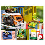 Eoncore DIY Miniature Container House DIY Dollhouse Kit with Music Wood Family Toy for Boys Girls Adults