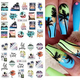 12pcs Summer Palm Tree Nail Art Stickers Decals Water Transfer Coconut Tree Nail Decals for Women Tropical Style Ocean Beach Nail Design Sticker for DIY Nail Art Decorations Manicure Tips Accessories