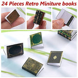 24 Pieces 1:12 Scale Miniatures Dollhouse Books Assorted Miniatures Books Dollhouse Mini Books Dollhouse Decoration Accessories Doll Toy Supplies for Pretend Play (Classic Style)