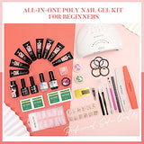 Morovan Poly Gel Nail Kit Builder Gel for Nails with 48W LED Nail Lamp Nail Extension Gel 8 Pcs 0.5oz with Slip Solution Nail Prep Dehydrator and Nail Primer Poly Nail Gel Kit Nail Art Supplies