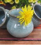Miniature Bud Vase Flower Decor for New Mothers Day Ceramic Pottery Small Teal Green Pot 2 in