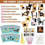 CiyvoLyeen Puppy Craft Kit Kids DIY Crafting and Sewing Set Dog Stuffed Animal Felt Plushie for Girls and Boys Educational Beginners Sewing Set