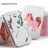 COMPACT MIRROR BULK, Pocket Size PU Mirrors All in Different Embossed Patterns, Pack of 6 (ANIMAL