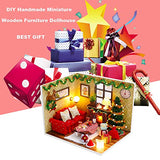 Dollhouse Miniature with Furniture,DIY 3D Wooden Doll House Kit Christmas Theme Style Plus with Dust Cover and LED,1:24 Scale Creative Room Idea Best Gift for Children Friend Lover S2001