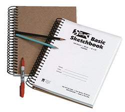 Sax S100237 Basic Spiral Sketchbook with 100 Sheets, 8" x 10" Size, White