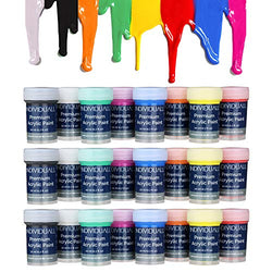 24 Cans of Premium Acrylic Paints by individuall - Professional Grade Acrylic Paint Set - Acrylic Hobby Paints Made in Germany - Craft Paint Set, 8 Vivid Colors - for Beginners, Students, Artists