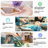 JDiction Fast Curing Epoxy Resin, 4 Hours Demold Upgrade Formula, Fast Curing and Bubble Free Epoxy Resin, Crystal Clear Epoxy Resin Kit Self Leveling and Easy Mix for Art, Craft, Jewelry- 20OZ