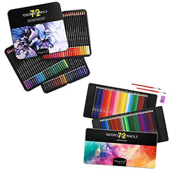 Magicfly 72 Oil Based Colored Pencils Set + 72 Water Color Pencils Set