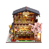 MAGQOO Miniature Dollhouse Kit DIY Dollhouse Kit DIY House Kit Wooden Mini Doll House Kit Creative Room with Dust Cover(Sushi)
