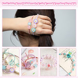 Colorful Candy Beads Jewellery Bracelet Making Kit ,Acrylic Clear Jewellery Beads for Adult Girl Bracelet Necklace Ring Headdress Hair Ornament Earrings, Candy Rabbit Round Jewellery Kit DIY Beading