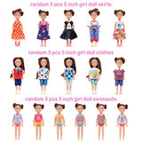 Miunana for Chelsea 4-6 Inch Girl Doll Clothes and Skirts 4 Inch Girl Doll Swimsuits and Doll Shoes with Doll Clothes Hanger and Dollhouse Rabbit Pet Kit 25 PCS Random Clothes for Chelsea Girl Doll