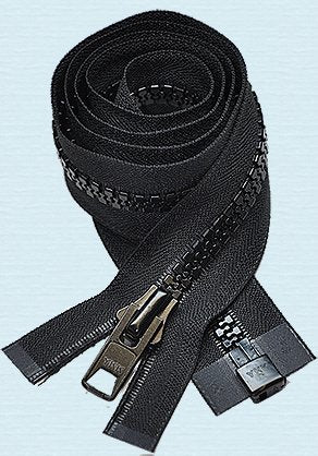 ZipperStop Distributor YKK 36" Vislon 10 Molded Extra-Heavy Separating - 580 Black (1 Zipper/Pack)