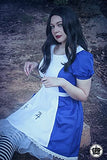 C-ZOFEK Alice-Madness Returns Alice Cosplay Maid Dress for Women (X-Small)