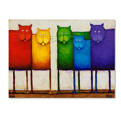 Rainbow Cats by Daniel Patrick Kessler, 24x32-Inch Canvas Wall Art