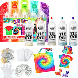 ARTOYS Tie Dye Kits,5 Colors Fabric Dye Textile Shirts Tie Dye Powder Kit,Non-Toxic DIY Tie Dye Supplies for Party,Paints Dying Kits Permanent Clothes Graffiti Jacquard Pigment for Adults, Kids(Large)