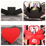 Kicpot Love Explosion Box, Creative Surprise Box for Boyfriend Gift DIY Photo Box Opend with 14''x14'' for Valentine's Day Marriage Proposals Birthday Anniversary Wedding(Black)