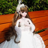 Alina Wedding Girl 1/3 60cm SD BJD Dolls Full Set 24" Jointed Gift Bride Bjd Doll + Makeup + Full Set Accessories