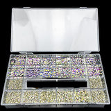 4980Pcs AB Nail Rhinestones Crystals Multi Sizes Shapes Flatback AB Nail Beads Glass Gems Stones Crystals Rhinestones for Nail Art DIY Crafting Jewelry Accessories