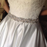 XINFANGXIU Crystal Rhinestone Sash Belt Sewn Hot Fix Applique Trim 1 Yard Bridal Wedding Applique