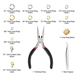 Paxcoo 1200Pcs Open Jump Rings and Lobster Clasps Jewelry Findings Kit with Pliers for Jewelry