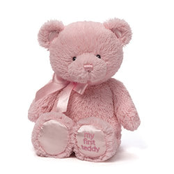 Baby GUND My First Teddy Bear Stuffed Animal Plush, Pink, 15"