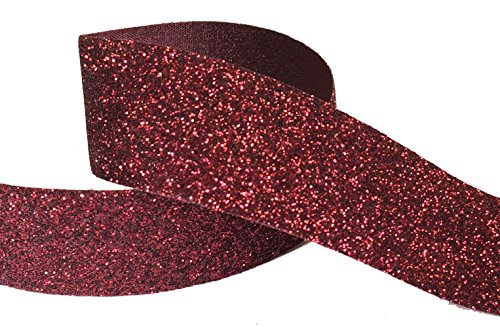 HipGirl 7/8" Glitter Sparkle Ribbon Hair Bows, Cheer Bows, Dance, Floral Designs, Gift Wrapping,
