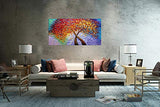 V-inspire Art,24 x 48 Hand Painted Colorful Modern Artwork Painting for Living room Bedroom Acrylic Wall Art Tree Pictures Canvas Art Wall Decor