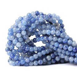 CHEAVIAN 60PCS 6mm Natural Blue Aventurine Gemstone Round Loose Beads Stone Beads for Jewelry