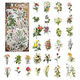 210 Pcs Vintage Scrapbook Paper Stickers Pack Postage Stamp Flower Stickers for Journaling Scrapbooking Decorative Retro Nature Collection Laptop Planners Phone Case Diary