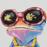 JAPO ART Animal Painting Modern Wall Art Painting Canvas Art Frog Wall Picture for Living Room Bedroom Kid's Room Wall Decor (Shopping Frog, 24 x 24 Inch)