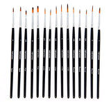Virtuoso 15-Piece Fine Paintbrushes, Handmade Detail Paint Brush Set - for Acrylic, Watercolor, Oil