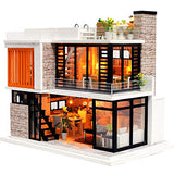 Dollhouse Miniature with Furniture, DIY Wooden Doll House Kit Plus LED and Music Movement, 1:24 Scale Creative Room Idea Best Gift for Children Friend Lover （Florence）