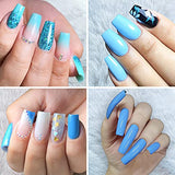 Levino Poly Nails Gel Kit - Poly Nails Gel Colors Clear Blue Glitter Nail Extension Gel Kit Builder Gel with Slip Solution Easy DIY at Home for Starter