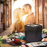 INTMALTE Explosion Box,Picture Gift Box for Boyfriend & Girlfriend Creative Album Box for Marriage Proposals Making Surprise Birthday (Black)