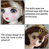 Original Elf Ear Design BJD Doll 1/6 SD Dolls 11.8 Inch 18 Ball Jointed Doll DIY Toys with Clothes Outfit Shoes Wig Hair Makeup,Best Gift for Girls Kids Children -Elf