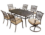 Hanover TRADITIONS7PCSW Traditions 7-Piece Deep-Cushioned Dining Set Outdoor Furniture, Bronze Frame Tan