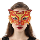 F-ber DIY Diamond Masks EVA Half Face Masks with Diamond Painting Tools, Masquerade Mask for Women Party Prom Ball Lace Eye Mask DIY Arts Crafts Gifts (Tiger A + B + C)