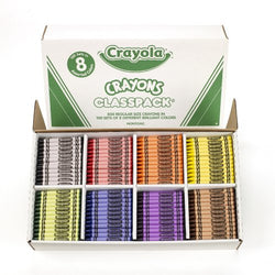 Crayola 800 Ct Crayon Classpack, 8 Assorted Colors (52-8008)