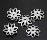 50pcs 925 Sterling Silver 8mm Flowery Round Bead Caps for Jewelry Making SS120