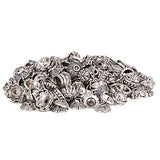 HanYan Bead Caps Metal Spacers Silver 80 Grams 6-8 mm 200+ Pcs Mixed Bead Caps for Jewelry Making