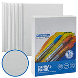 FIXSMITH Painting Canvas Panels - 6 x8 Inch Canvas Board Super Value 12 Pack Canvases,100% Cotton,Primed Canvas Panel,Acid Free,Artist Canvas Boards for Professionals,Hobby Painters,Students & Kids.