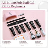 Modelones Poly Nail Extension Gel Kit – 6 Colors Nude Gray Pink Poly Nail Gel All-in-one Kit with 20W Nail Lamp Upgraded Quick Dry for Nail Art Starter French Trendy Manicure DIY at Home Beauty Gift