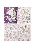 Kemah Arts Children's Unicorn Coloring Book, (Set of 4 Books Plus a 24 Piece Color Pencil)